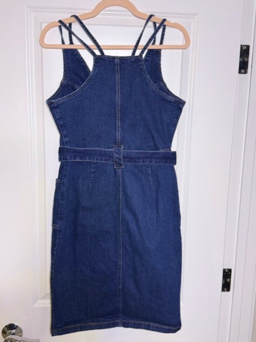 VENUS Denim Zip Front Stretch Dress Size 6 - Picture 5 of 10